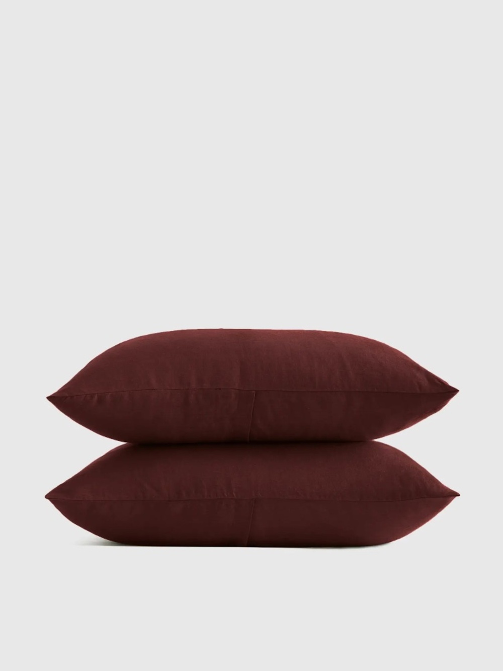 Quince European Linen Sham Set — King — Burgundy — Set of 2